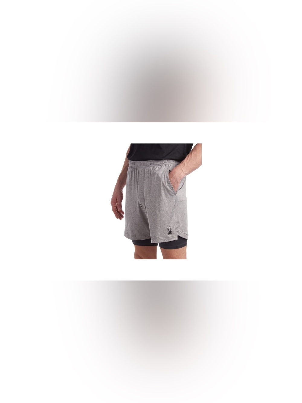 Spyder Men's Light Gray Dual-Layer Athletic Shorts PR27-5